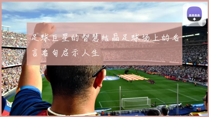 足球巨星的智慧结晶足球场上的名言名句启示人生
